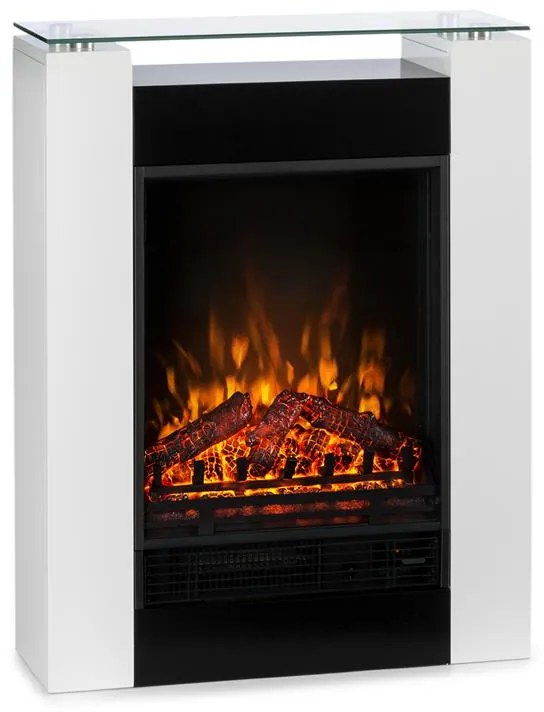 Klarstein Studio-5, elektromos kandalló, forrólevegős ventilátor, 900/1800 W, távirányító, fehér