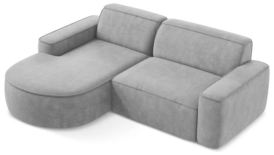 Világosszürke zsenília sarokkanapé (bal oldali-heverő résszel) Omao – Makamii