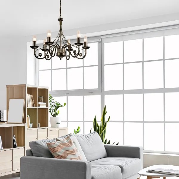 Csillár láncon DONATO 6xE14/40W/230V