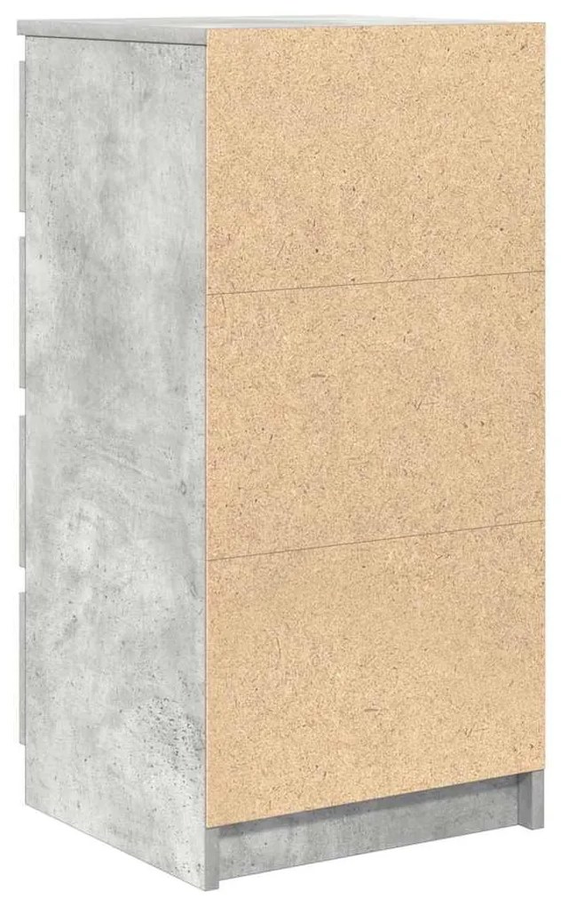 betonszürke szerelt fa tálalószekrény fiókos 37,5x35x99 cm