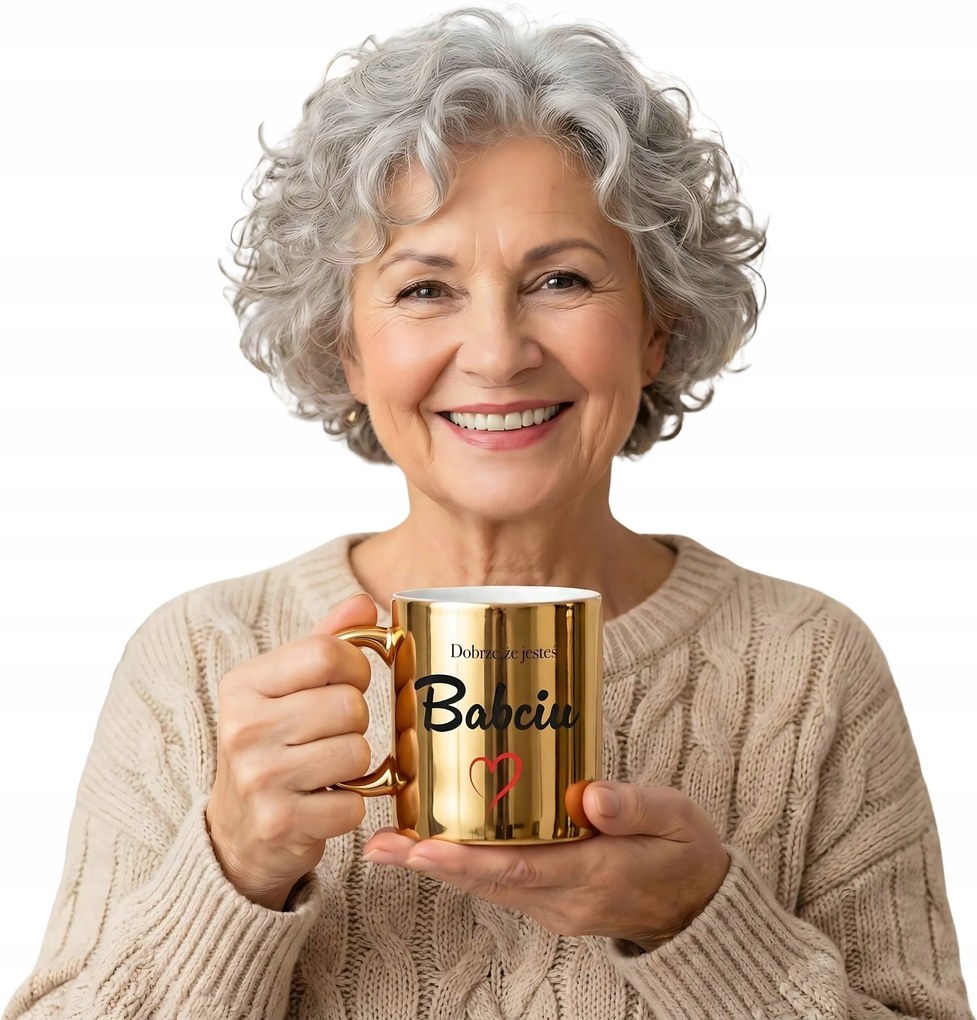 Ajándék Nagymamáknak Karácsonyra Arany Kerámia Kávés Tea Bögre 330 ml