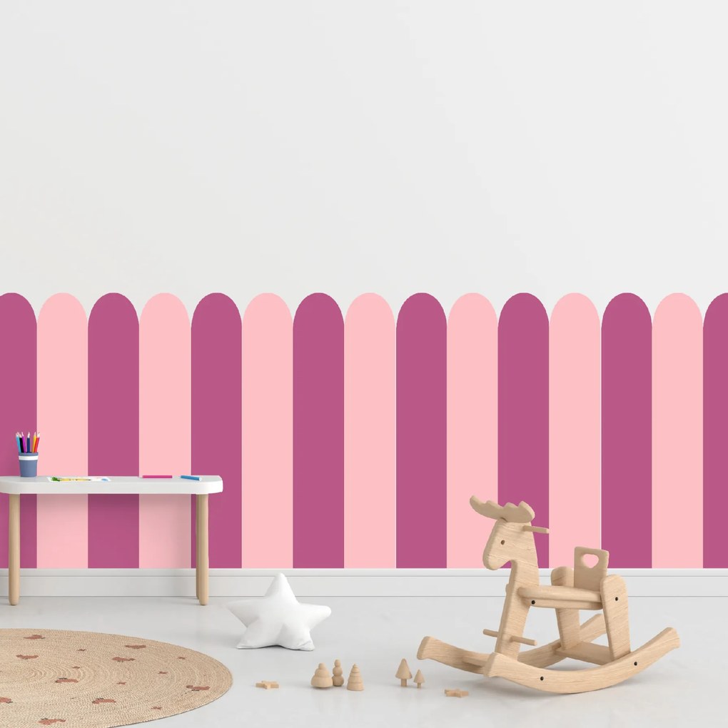 PIPPER. Textil öntapadó tapéta - Boltív - Candy rózsaszín színű Méret: 60cm, Szín: Sápadt