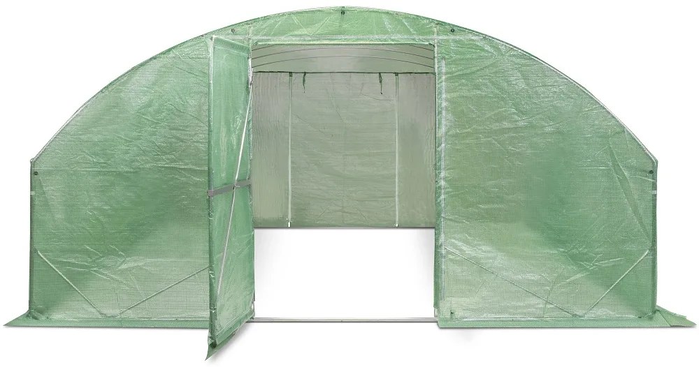 Garden Point 4x6m-es fémvázas fóliasátor, ajtóval, zöld