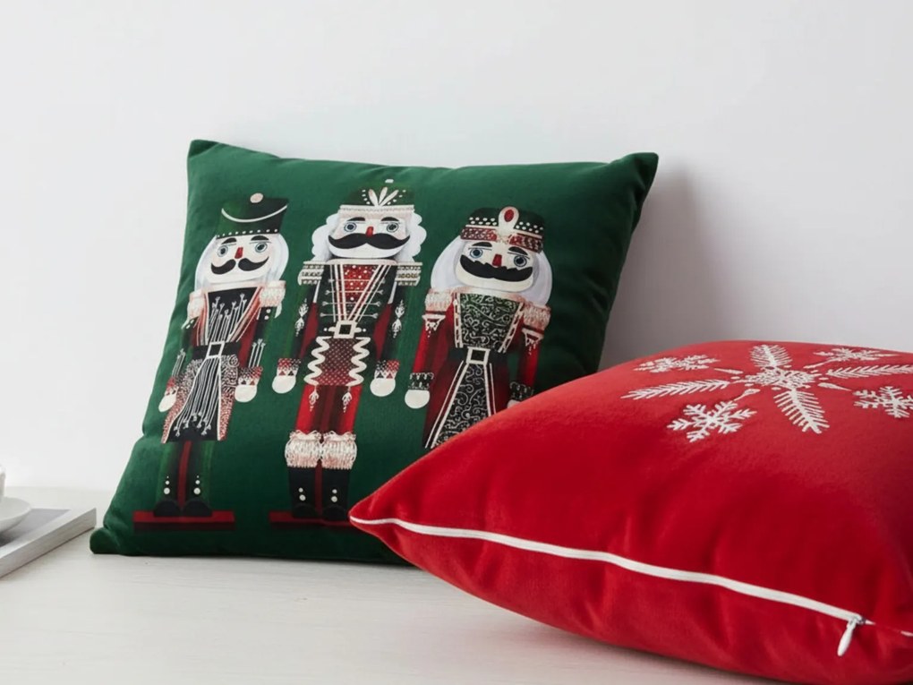 Karácsonyi párnahuzat NUTCRACKER 45x45 cm, zöld