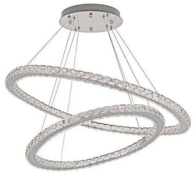 LED állítható fényerejű csillár kábellel LED/160W/230V 3000-6500K ezüst + DO