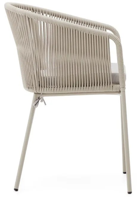 Krémszínű fém-párnázott kerti szék Yanet – Kave Home
