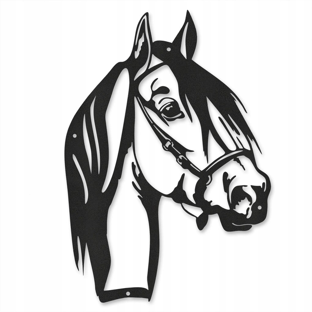 Fém fali dekoráció acél dekoráció dekoratív minta Lófej 45 x 33 cm