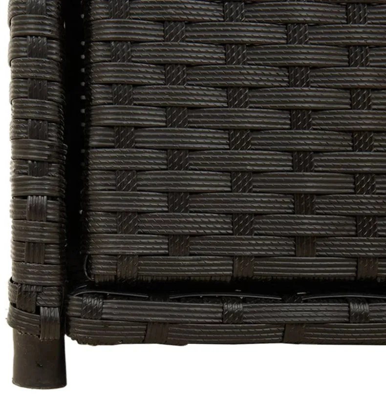 fekete polyrattan kerti tárolószekrény 55 x 55 x 111 cm