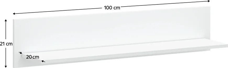 Polc 100, fehér, LINDY