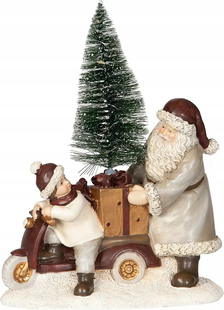 Mikulás Figura Karácsonyi LED-es világító Mikulás karácsonyfa