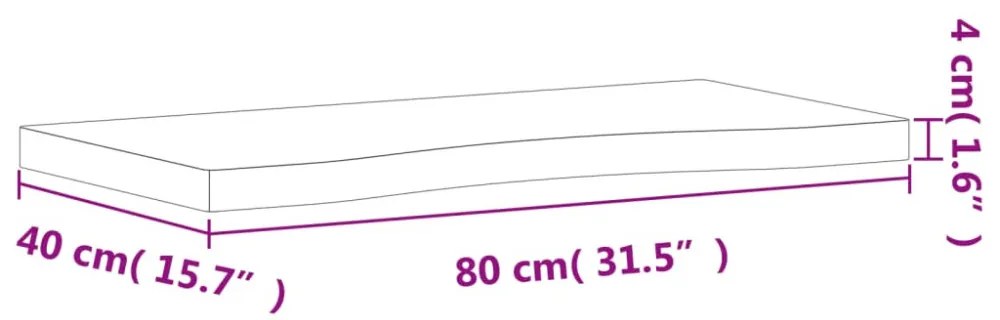 tömör bükkfa íróasztallap 80 x (36-40) x 4 cm