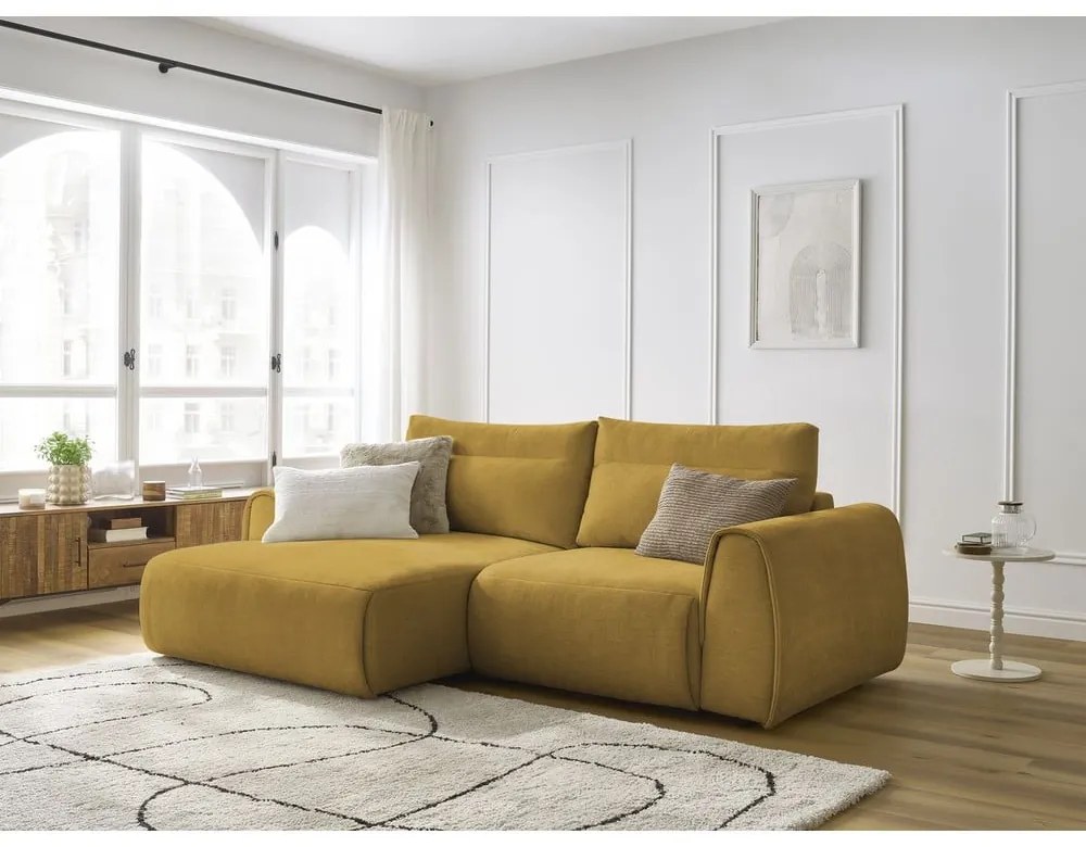 Okkersárga sarokkanapé Aden – Bobochic Paris