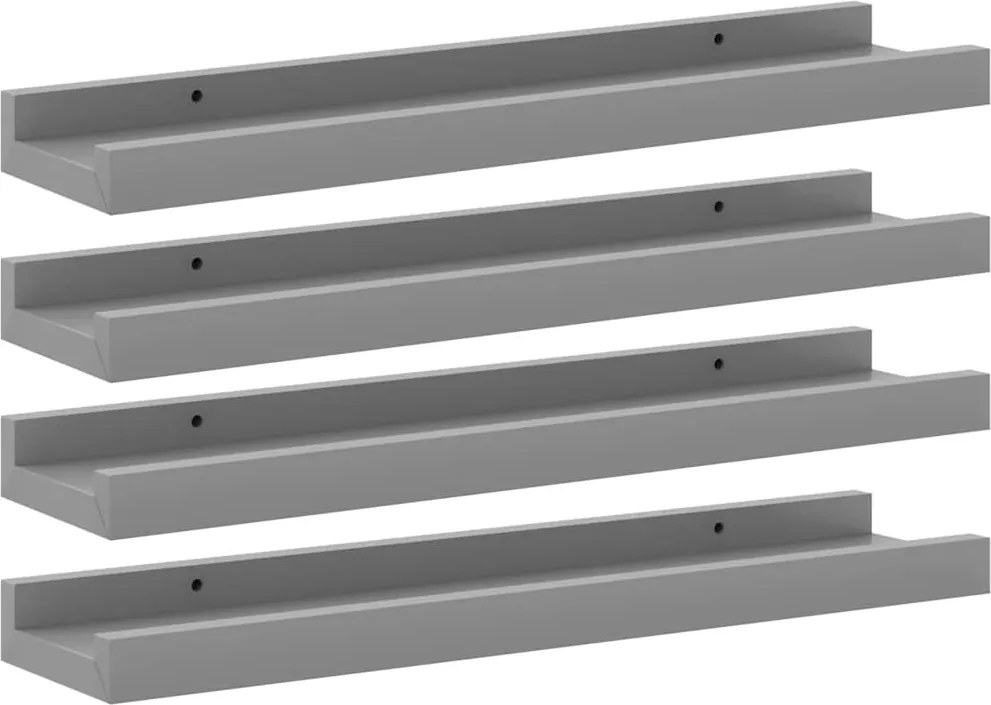 vidaXL 4 db szürke fali polc 40 x 9 x 3 cm