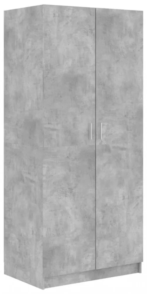 betonszürke szerelt fa ruhásszekrény 80 x 52 x 180 cm