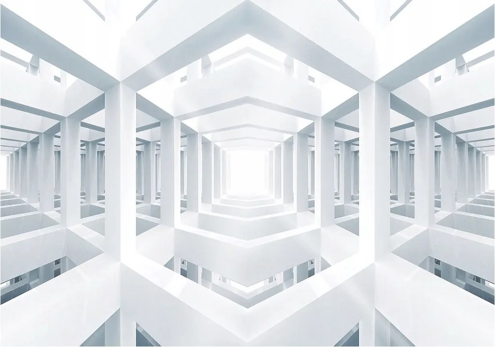 Fotótapéta Fehér Alagút Geometrikus Minimalizmus Perspektíva 368x254 +ragasztó
