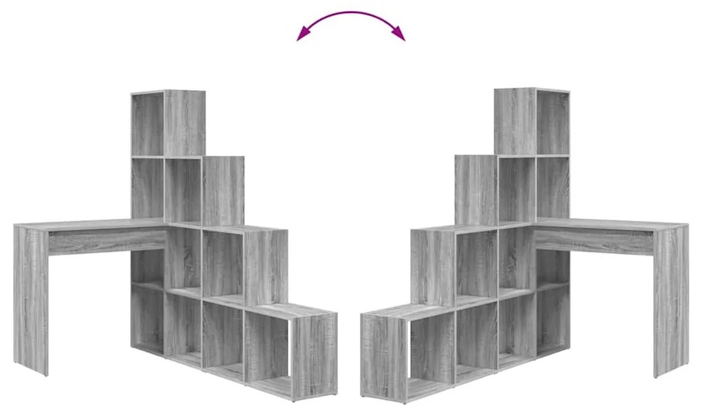Sarokíróasztal Szürke sonoma 101,5 x 149,5 x 149,5 cm Faanyag