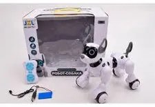 Intelligens Távirányítós Robot Kutya (Smart-Dog) pitizik sétálgat nyújtózkodik hason csúszik Kék és Rózsaszín Pöttyös színben