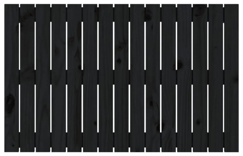 fekete tömör fenyőfa fali fejtámla 95,5 x 3 x 60 cm