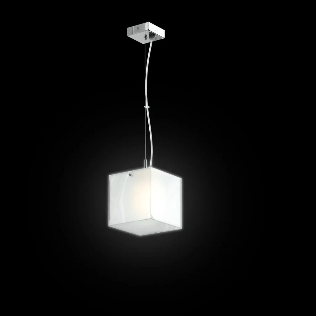 RENDL LUCIA 15x15 függőlámpa szaténüveg/króm 230V LED G9 5W