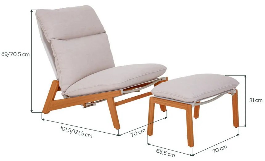 KALEM kerti nyugágy lábartóval