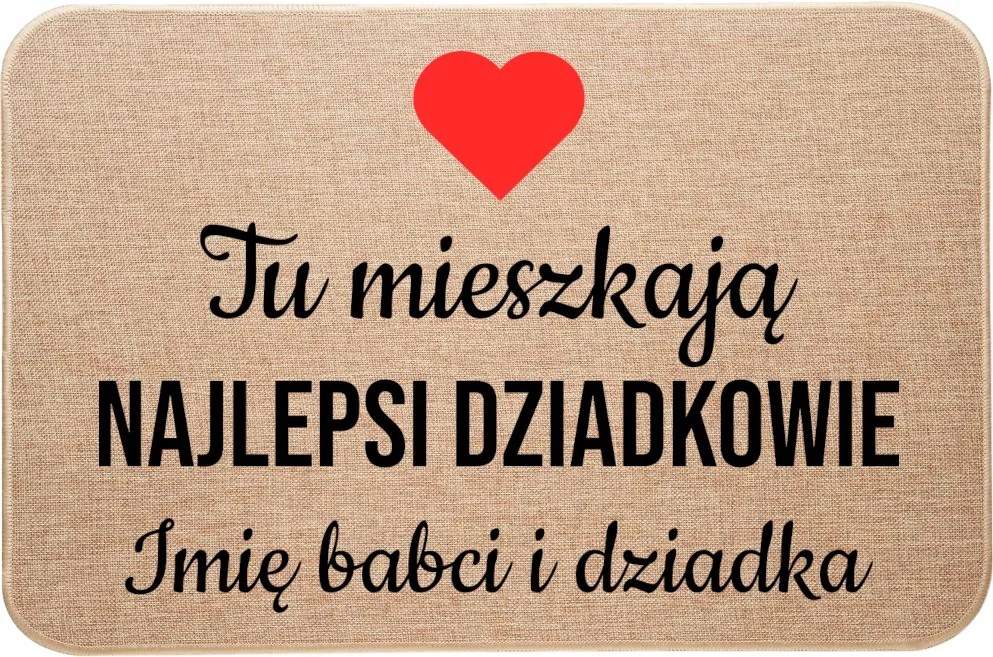Lenvászon Lábtörlő Ajándék Itt élnek a legjobb nagyszülők nevek