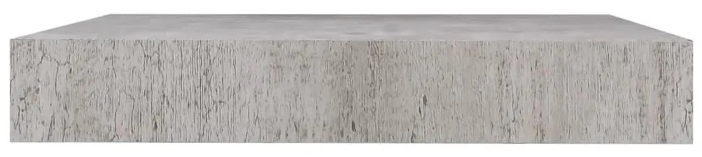 2 db betonszürke MDF lebegő fali polc 23 x 23,5 x 3,8 cm