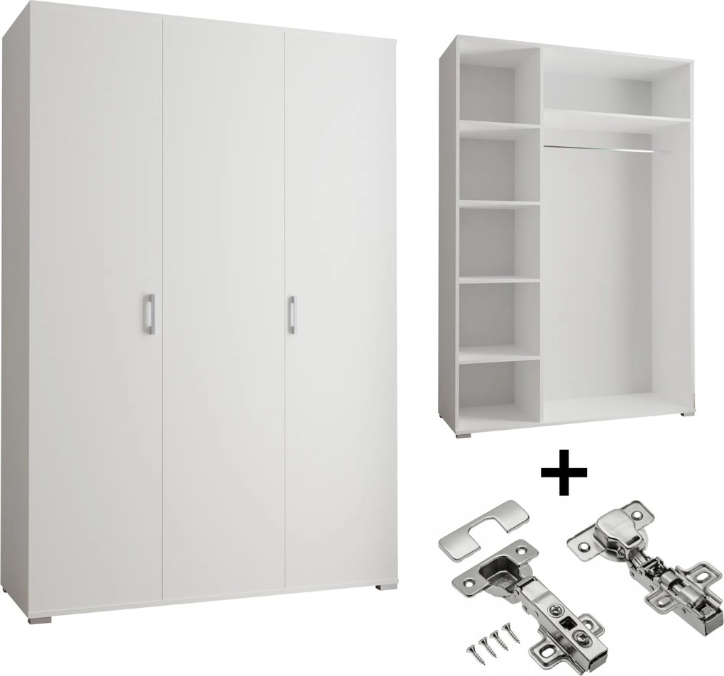 Akciós 3-D Szekrény 120 x 192 x 51 cm Fehér Csendes Ház