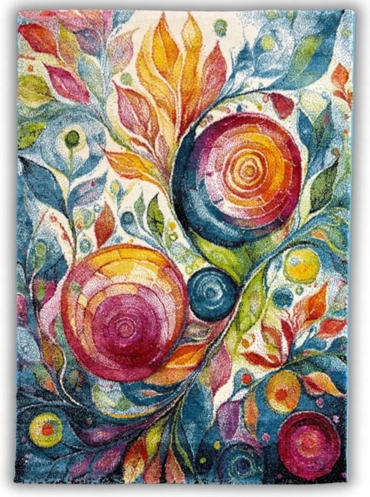 Színes Szőnyeg Folklore 120x170 cm Virágos Modern Puha Nappali