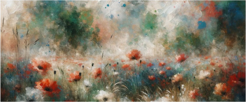Kép – Pipacsmező absztrakciója (120x50 cm)