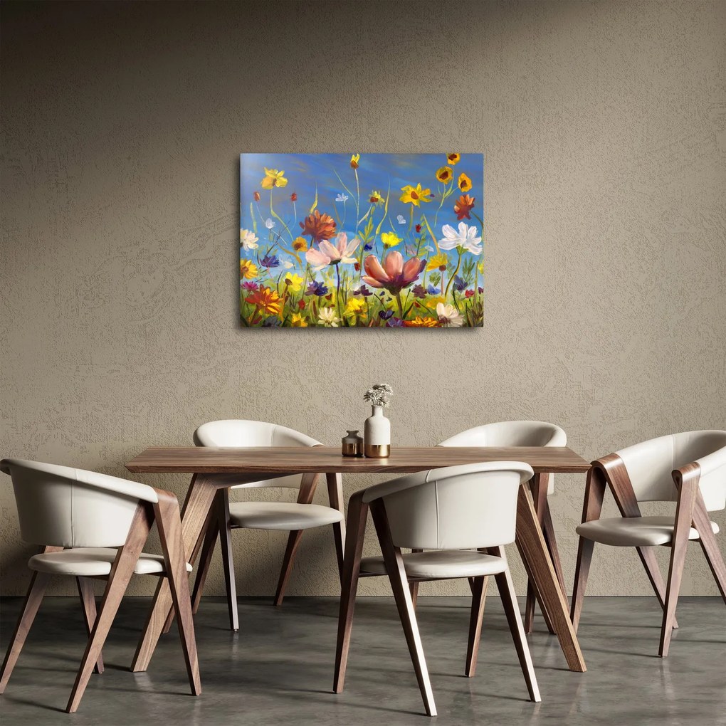 Festett kép egy virágzó rét (70x50 cm)