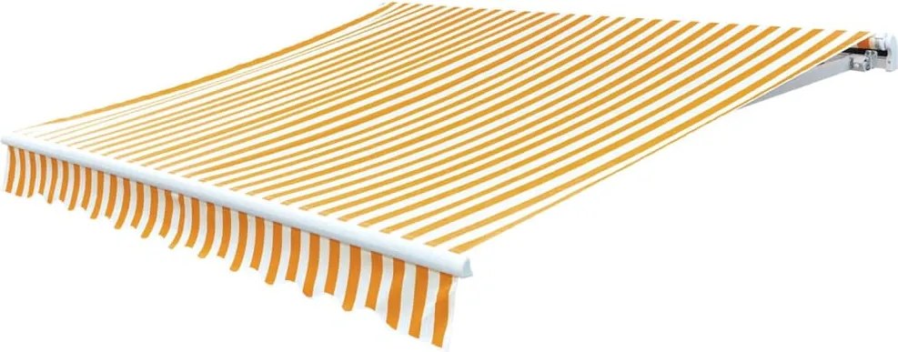 Sárga-fehér vászon napellenző tető 4 x 3 m (a váz nem tartozék)