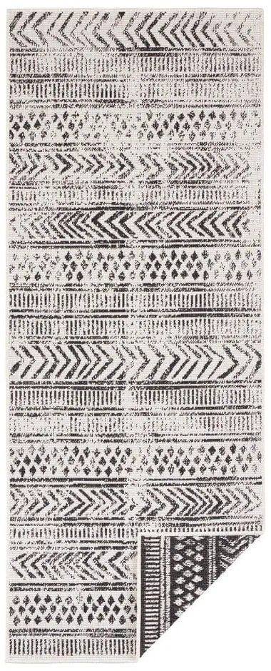 Biri fekete-krémszínű kültéri szőnyeg, 80 x 250 cm - NORTHRUGS