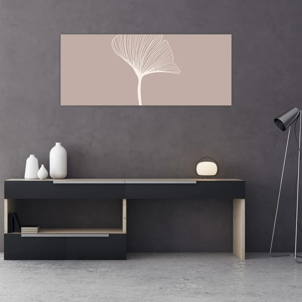 Kép - Bézs színű levelek N⁰5 (120x50 cm)