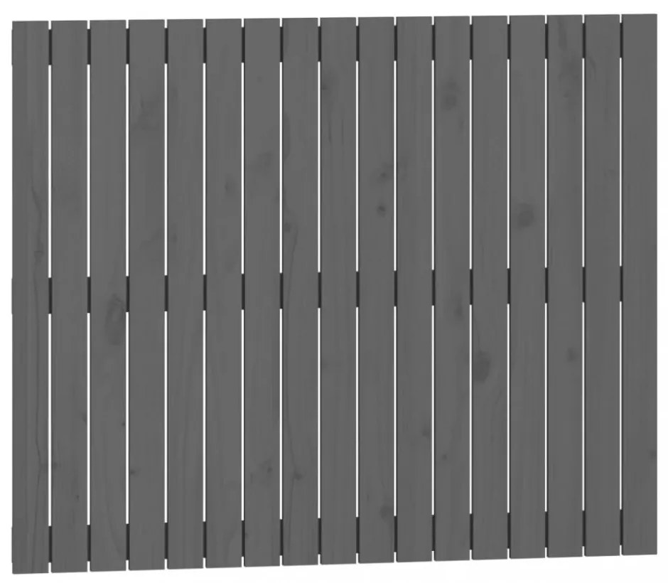 szürke tömör fenyőfa fali fejtámla 108x3x90 cm