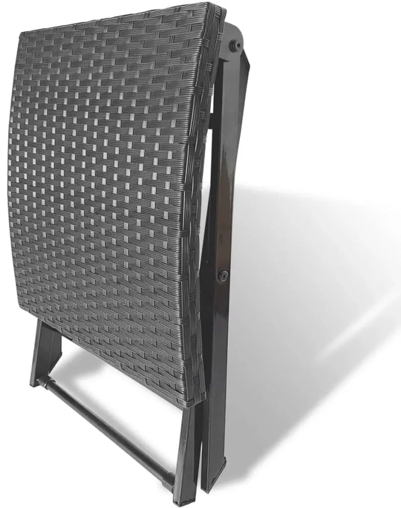 Fekete összecsukható polyrattan ülőke