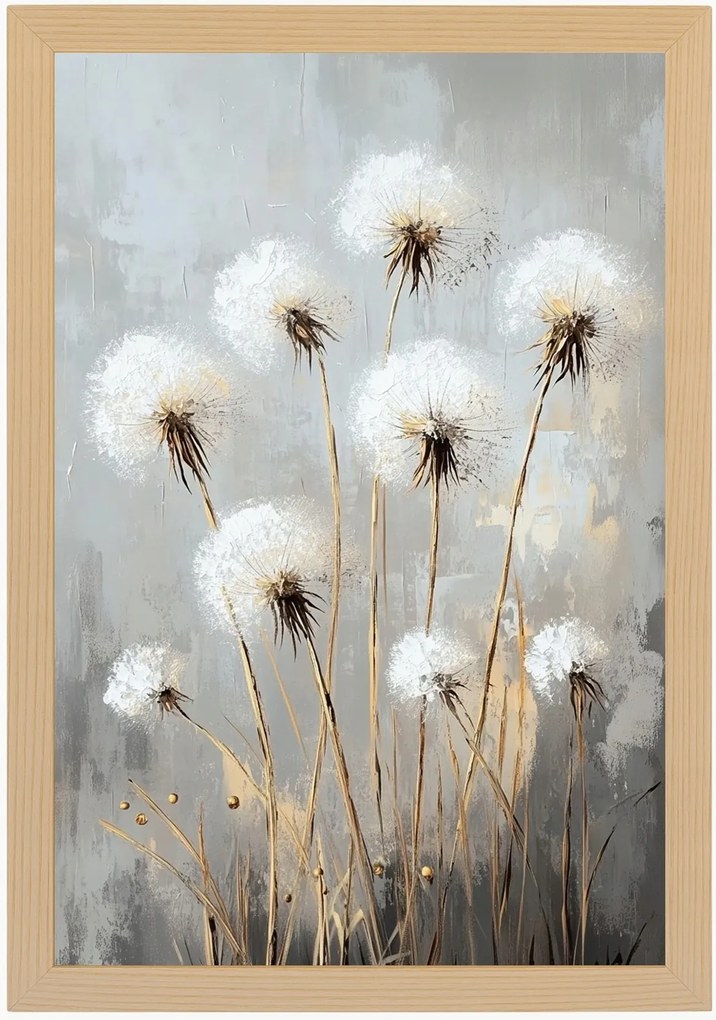 Poszter Keret Fa Grafika Természet Kert Virágok Pitypang Boho 40x60