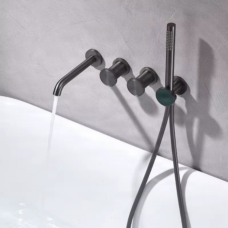 Fali fürdőszobai csaptelep ELITE EDITION BSC1717 LED-kijelzővel, többféle felülettel, például grafitszürke és króm kivitelben — Gunmetal szürke