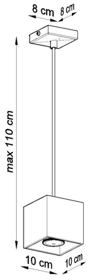 Csillár zsinóron QUAD 1 1xGU10/40W/230V szürke