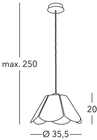 Kolarz A1346.31.W - Csillár zsinóron BLOOM 1xE27/100W/230V