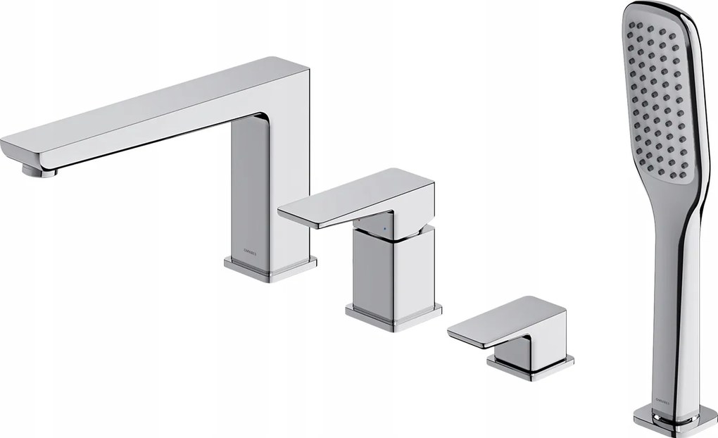 Kádtöltő Csaptelep 4 Lyukú Négyzet Alakú Parma Króm