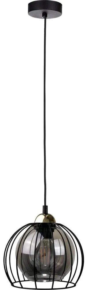 Keter Lighting Csillár zsinóron SOLO BLACK 1xE27/60W230V fekete/arany KE0095