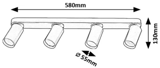 Rabalux 73078 - Spotlámpa MIRINA 4xGU10/5W/230V arany
