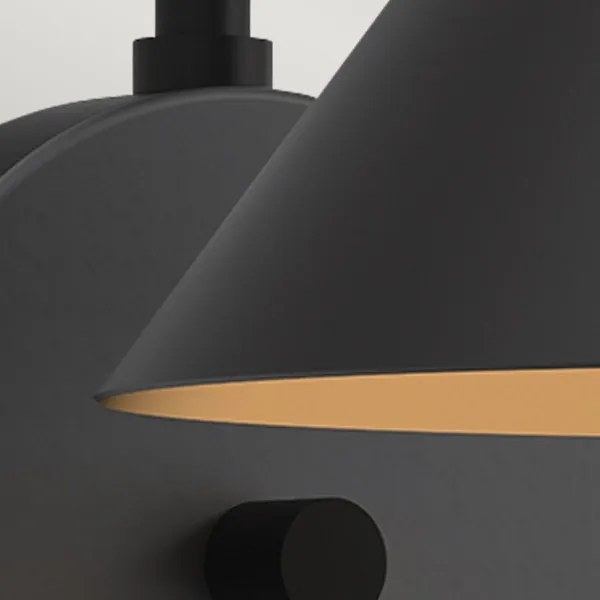 Alora Mood ALM-REMYCK-1WB-BK - REMYCK fali lámpa 1xE27/60W/230V fekete