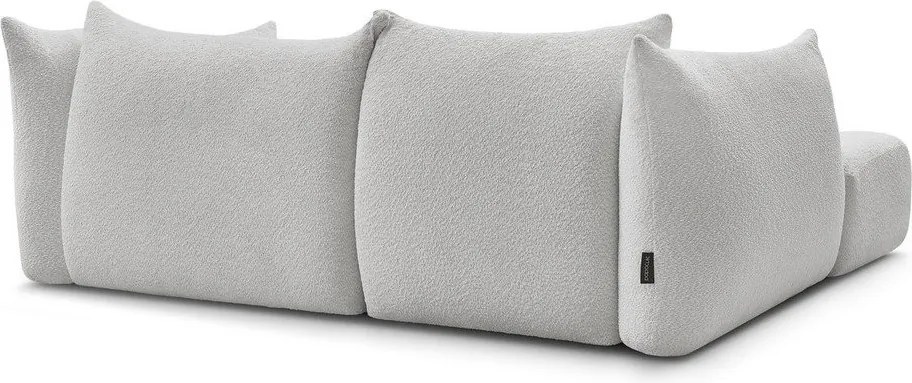 Világosszürke buklé sarokkanapé (bal oldali-heverő résszel) Azra – Bobochic Paris