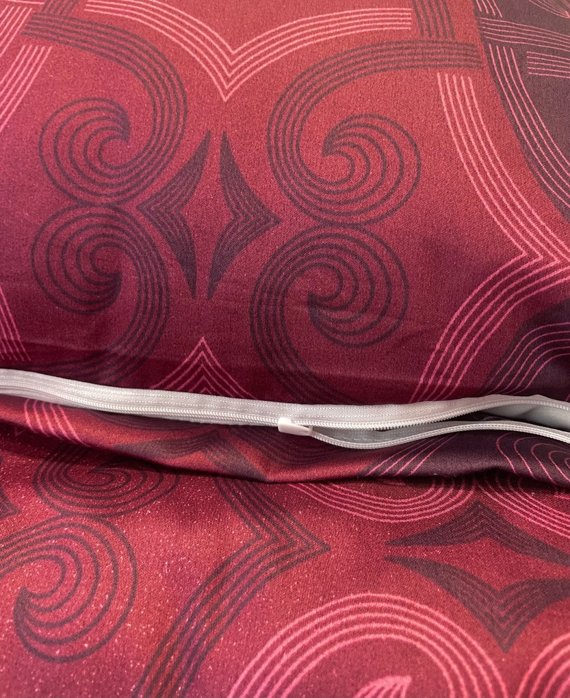 Ágyneműhuzat pamut szatén Pandora bordó - 1x Párna 90x70cm, 1x Paplan 140x200cm