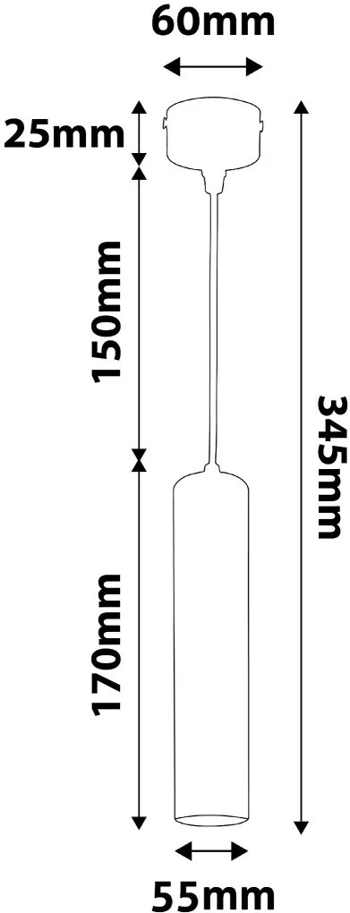 Avide Függeszték GU10 Lámpatest Kerek Fekete 170mm