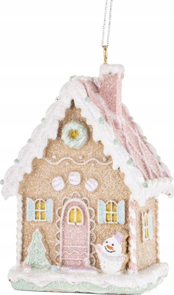 Karácsonyi medál házikó karácsonyfa dísz pasztell karácsony