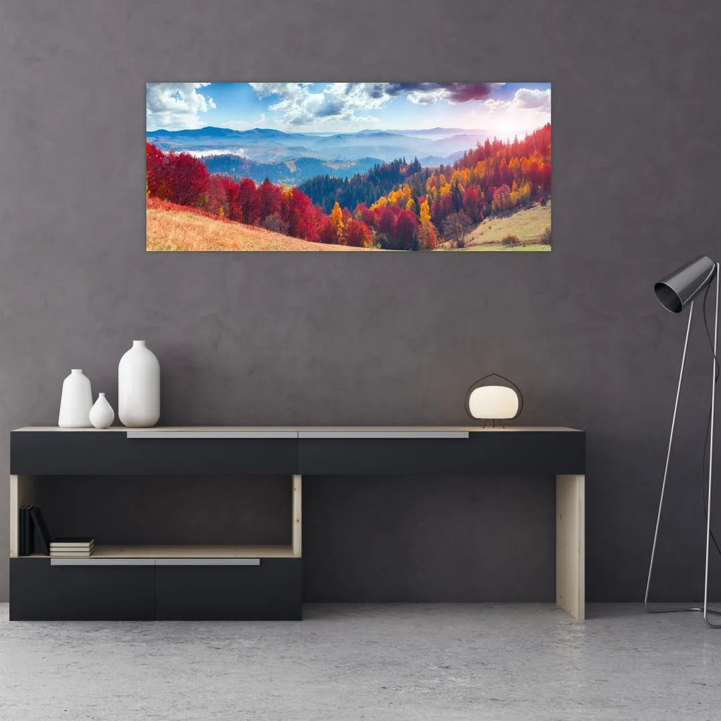 Egy kép egy színes őszi tájról (120x50 cm)