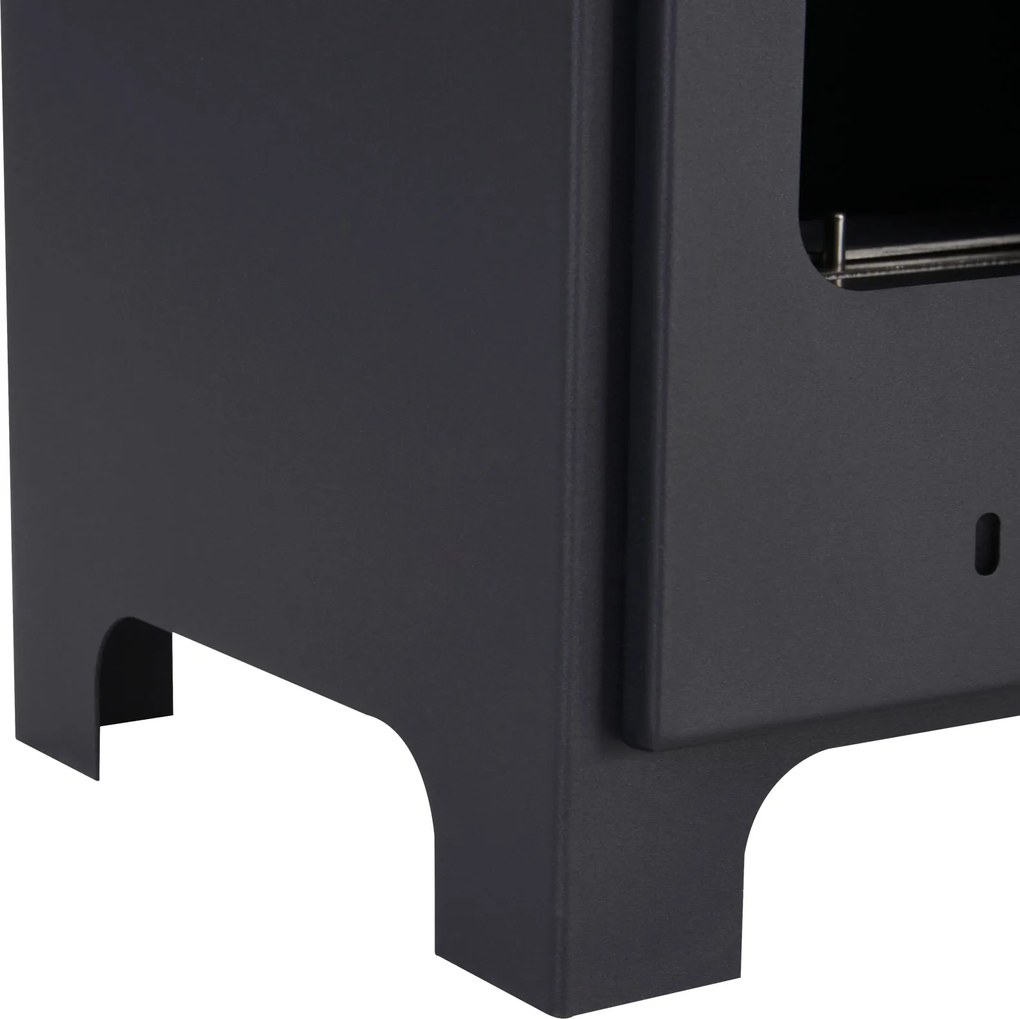 HOMCOM Szabadon álló Etanol Kandalló 0.9L Égővel, 3 órás égéstartam, Neo-Retro Kályha, Méret: 40L x 30W x 50H cm, Terület: 20-25 m², Fekete | Aosom