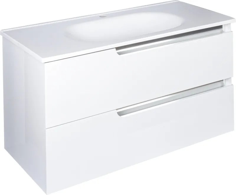 Piramida EURIDIKA fali / álló fürdőszobabútor - műmárvány mosdóval - 2 fiókos - 100 x 48 x 53 cm